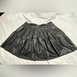 Current Mood Black Faux Leather A-Line Skirt